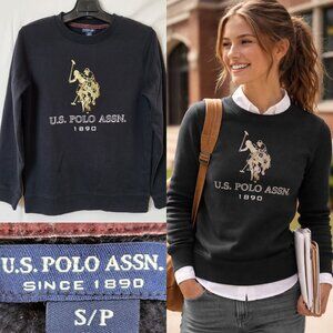 U.S. Polo Assn. Black Big Pony Logo Graphic Sweatshirt